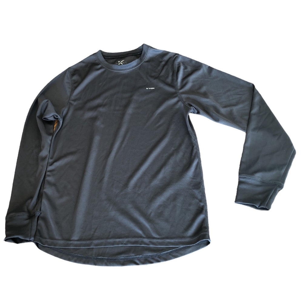 Men's‎ M Long Sleeve 100% Polyester Hunting Layering Shirt Snow Hiking XTEK Gray